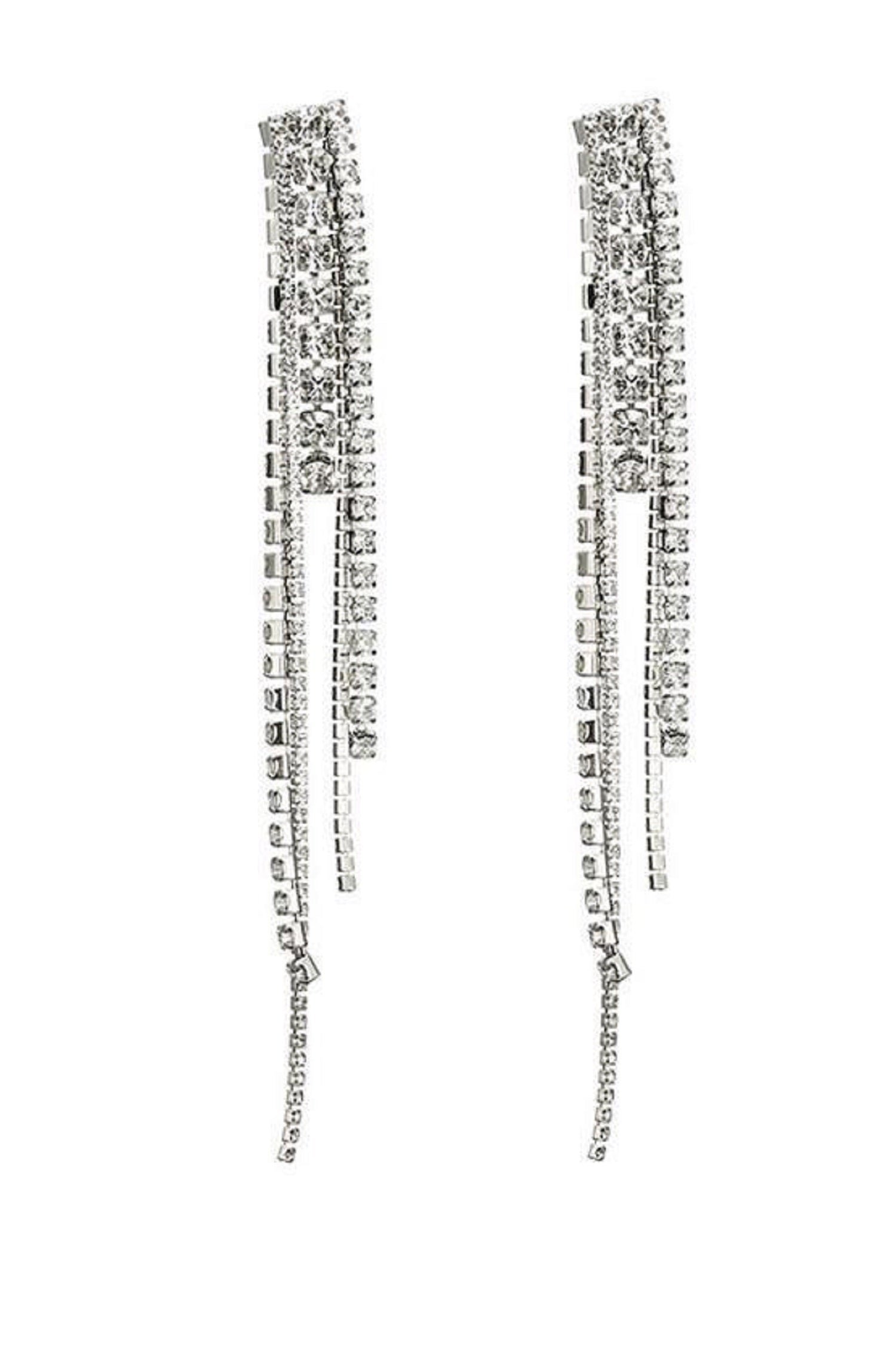 Leena Rhinestone Tassel earrings