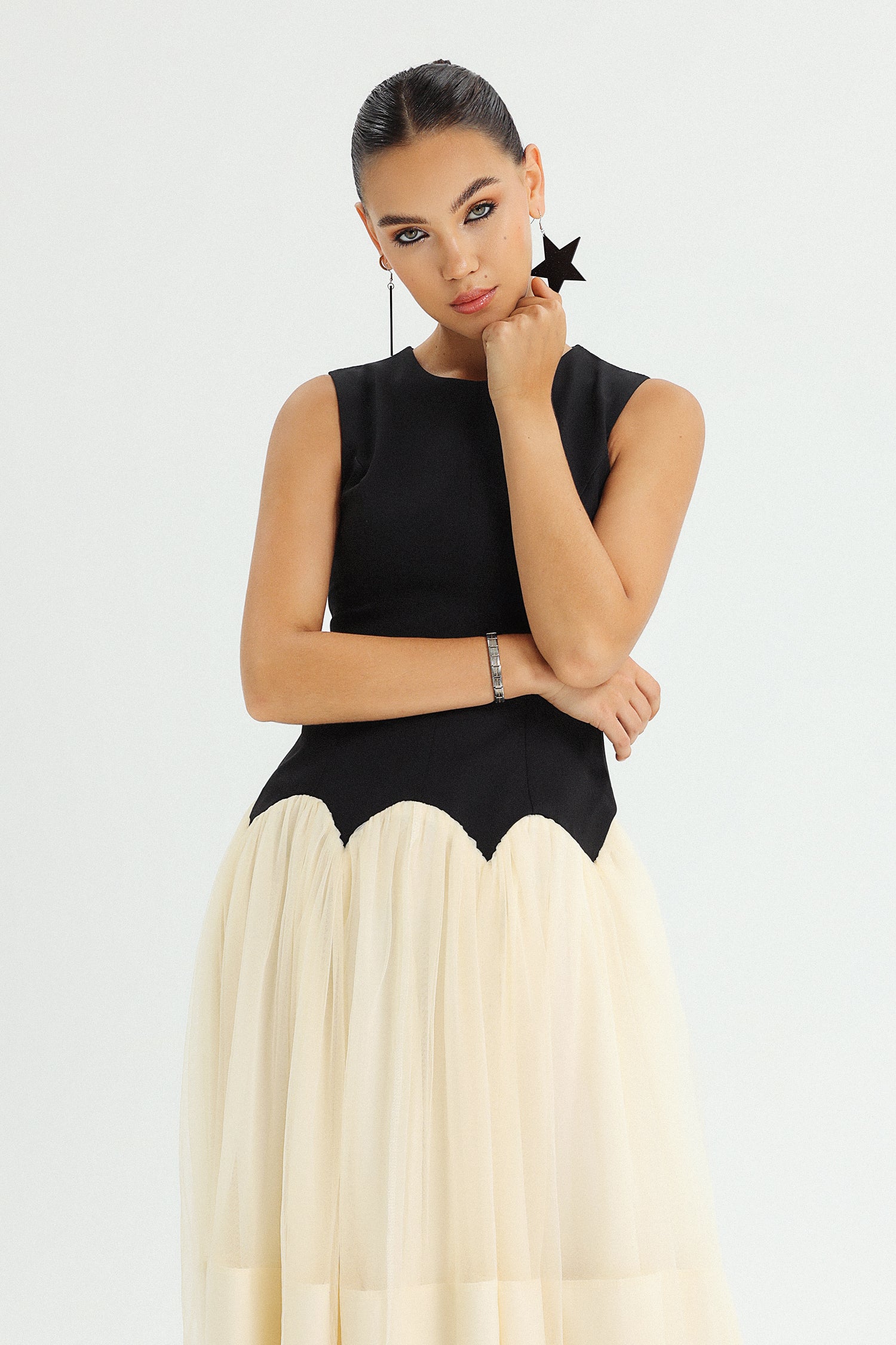 Flavia Sleeveless Mesh Dress