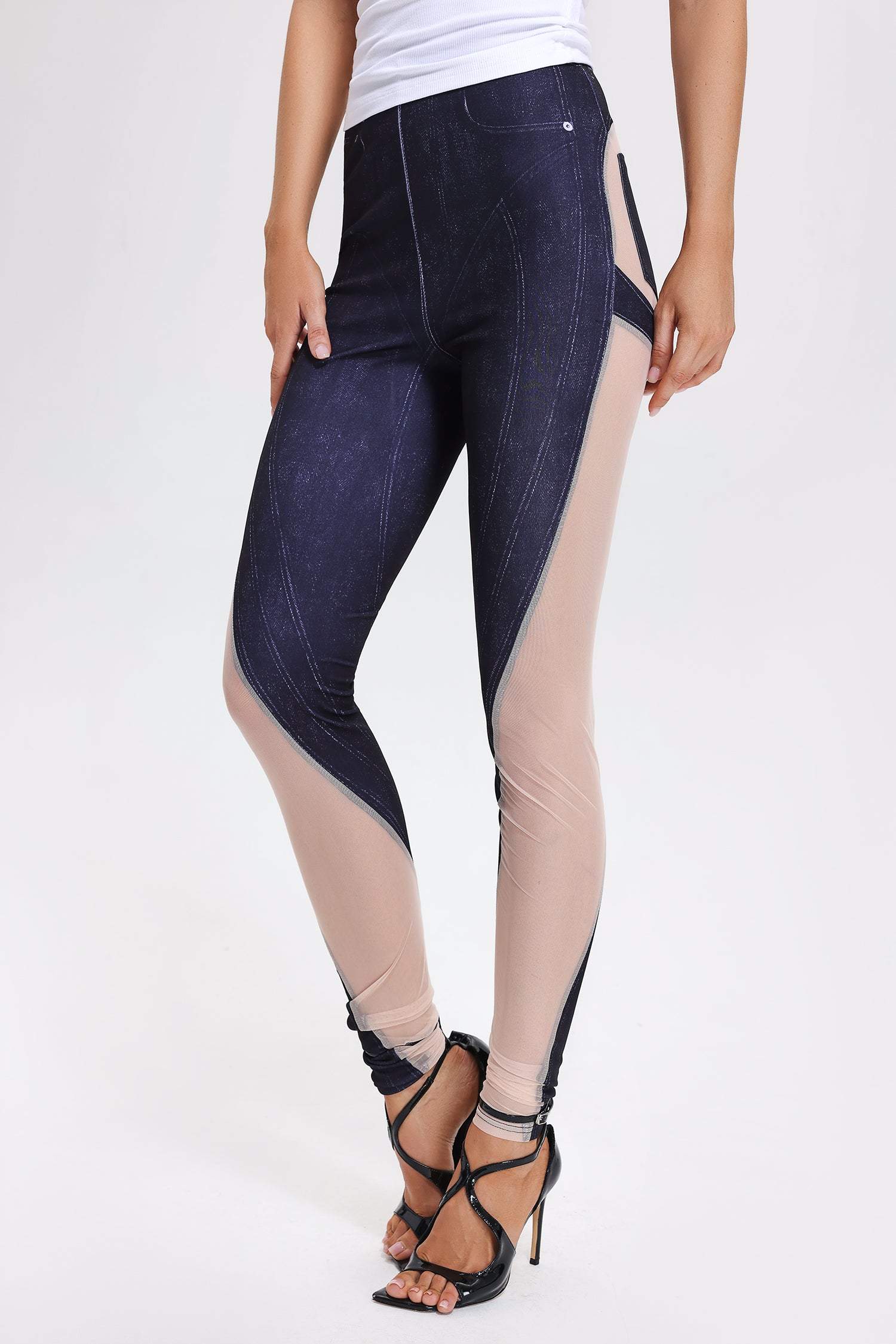 Odelia Patchwork Printed Pants - Black