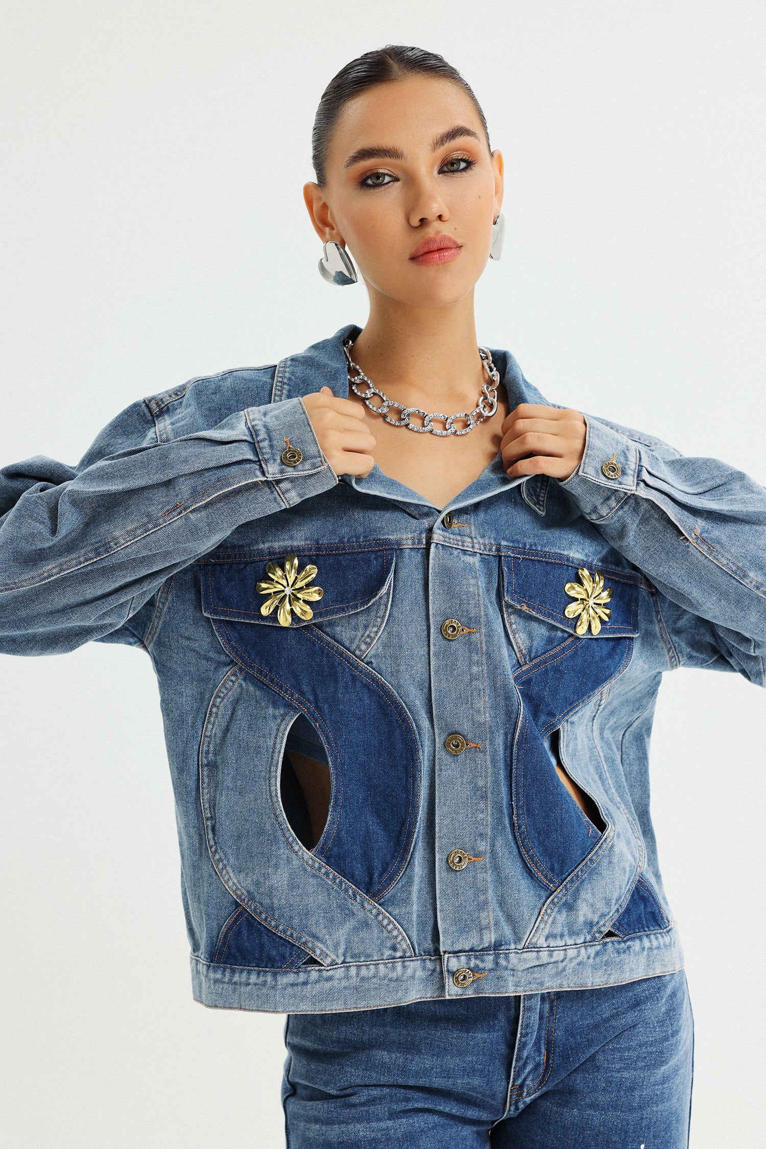 Nunna Cutout Denim Jacket