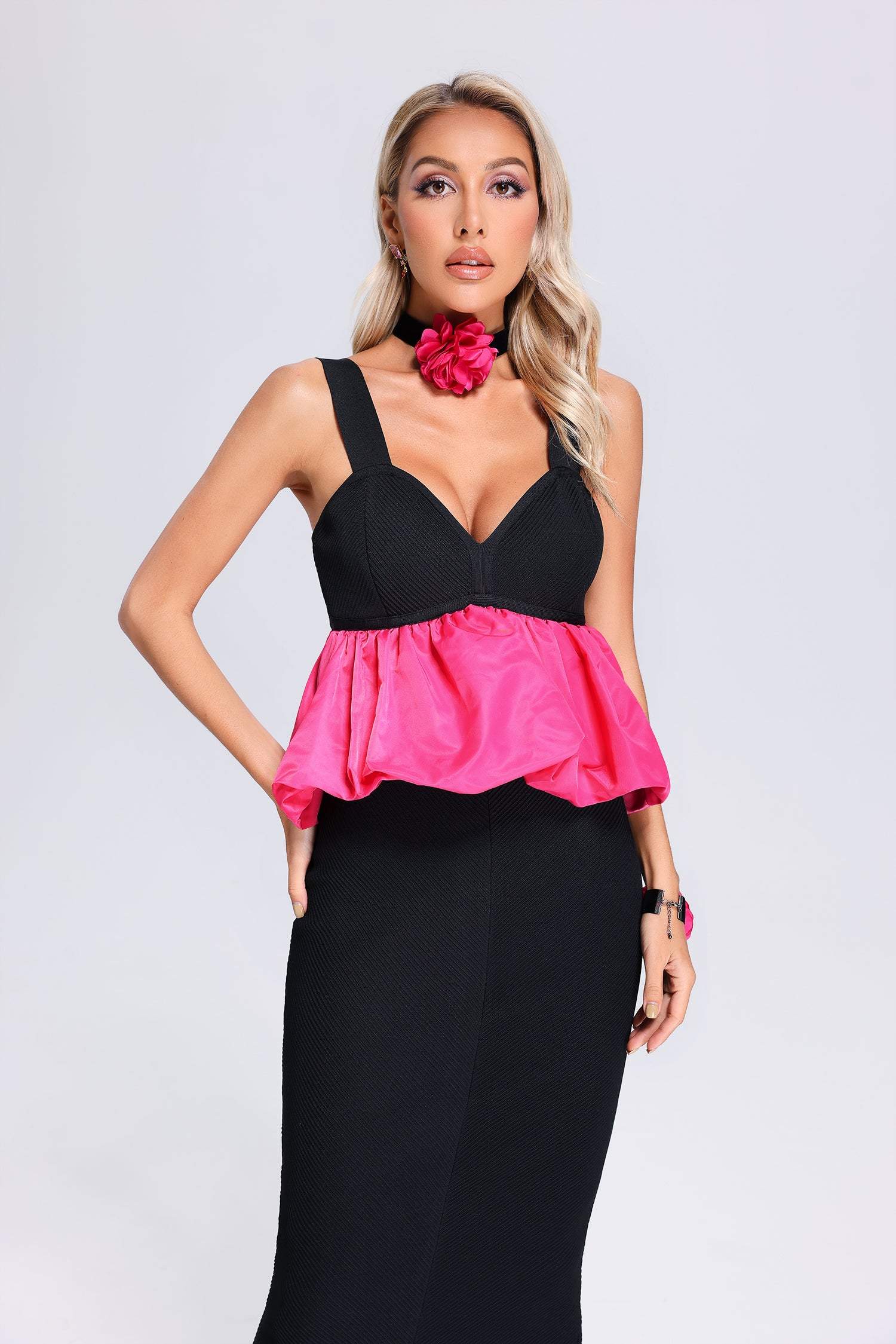 Madeleine Halter Bandage Maxi Dress