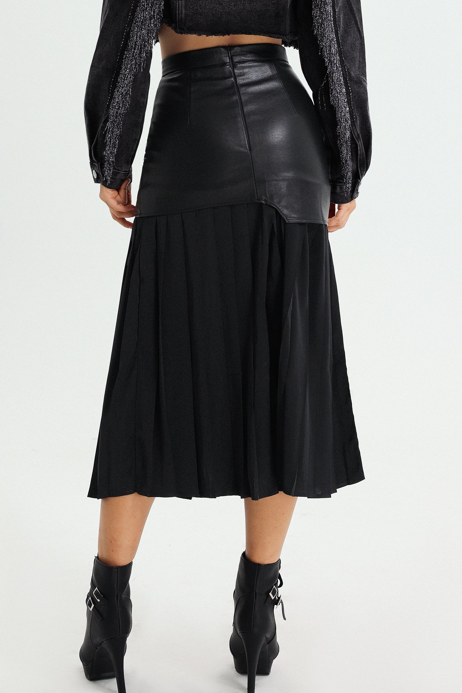 Zelda Eco-Leathre Pleated Skirt