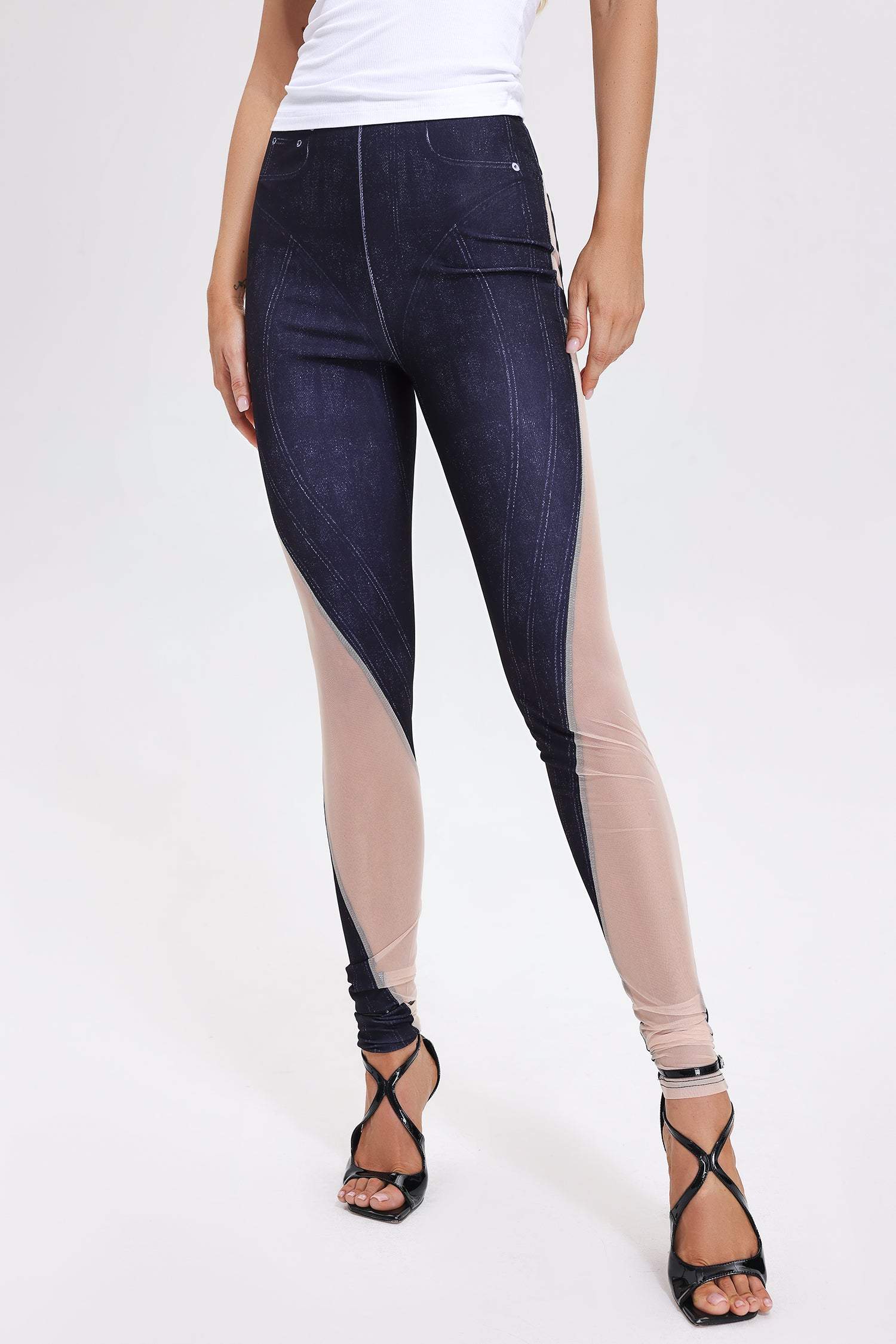 Odelia Patchwork Printed Pants - Black