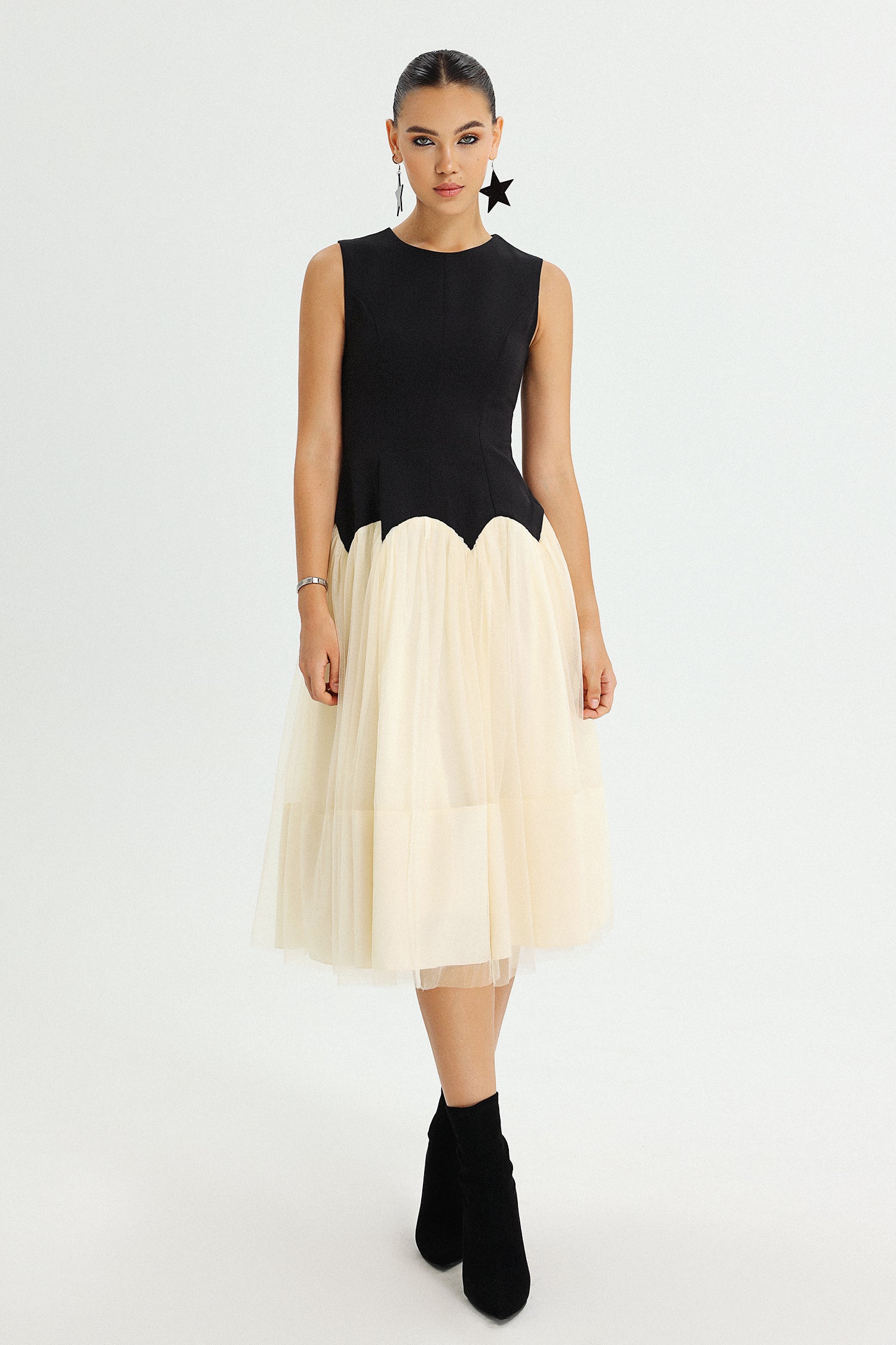 Flavia Sleeveless Mesh Dress