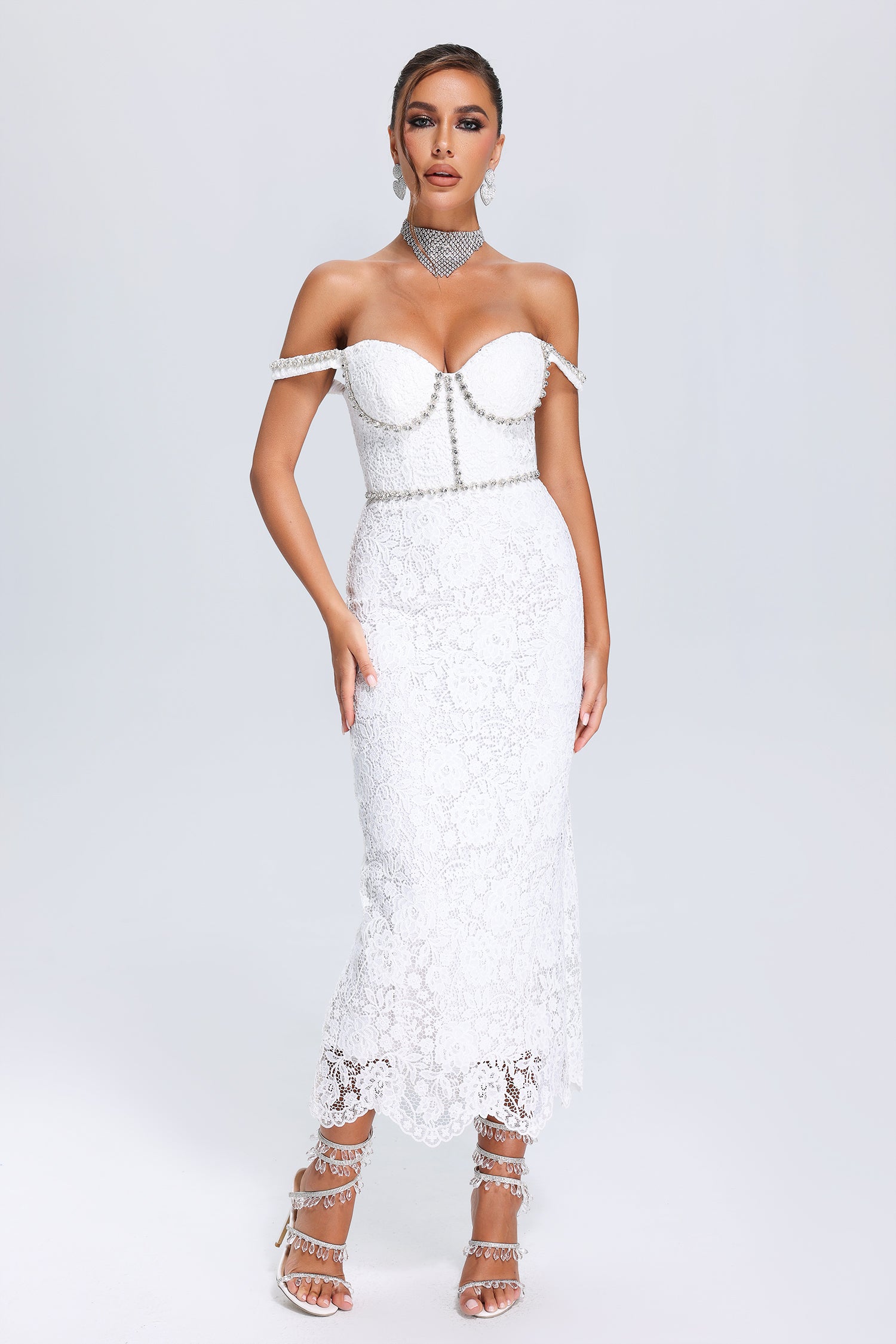 Tate Lace Bandage Midi Dress