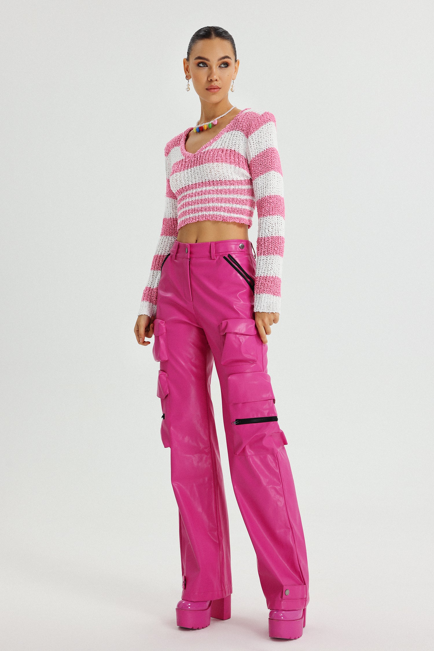 Terela Stripe Short Sweater