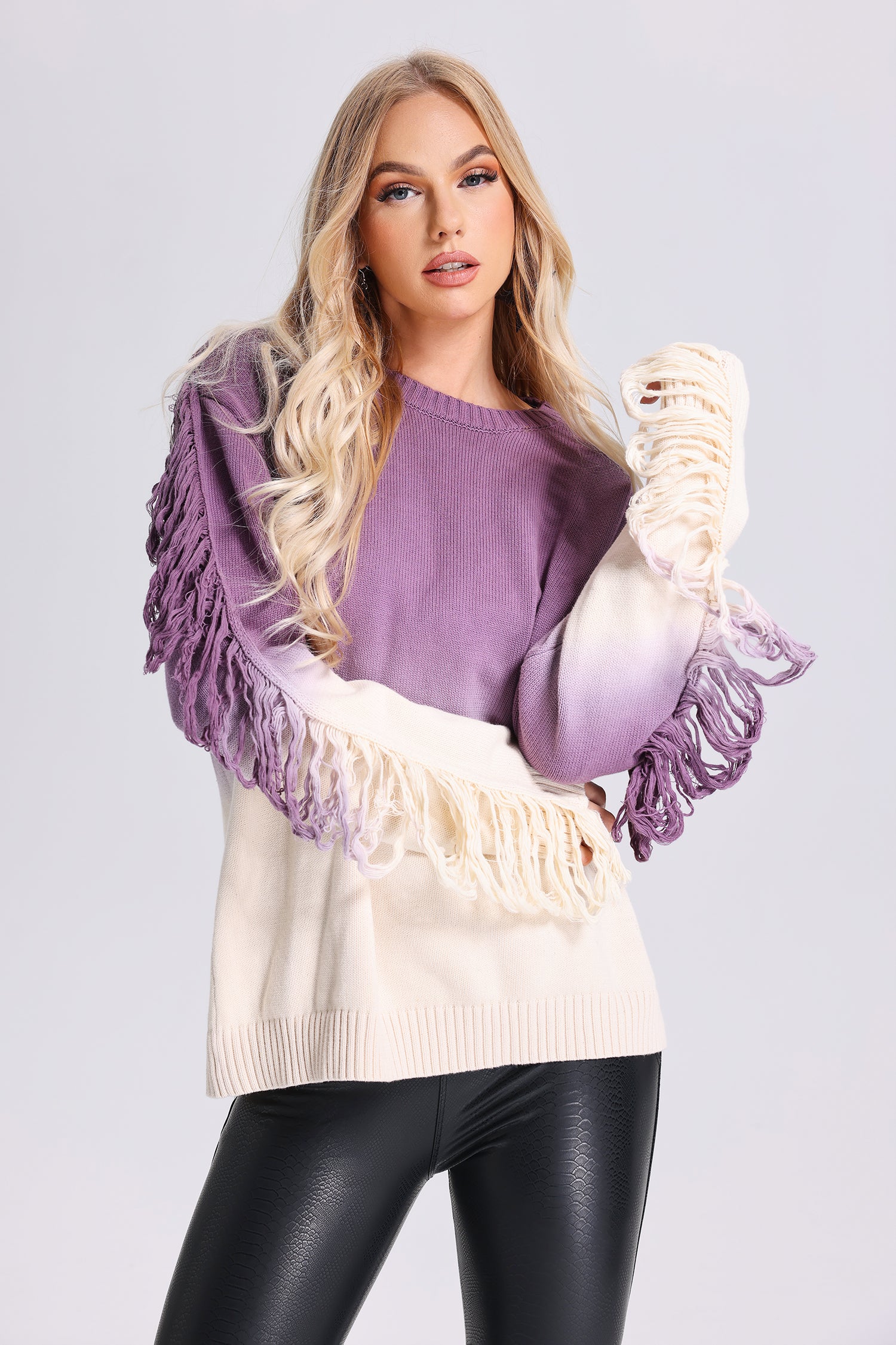 Persia Gradient Tassel Sweater