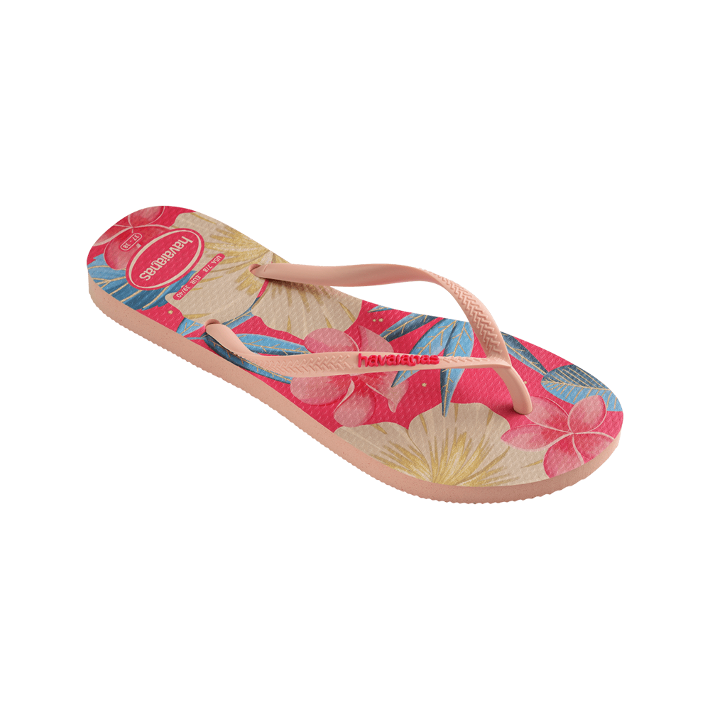 Slim Floral Flip Flops