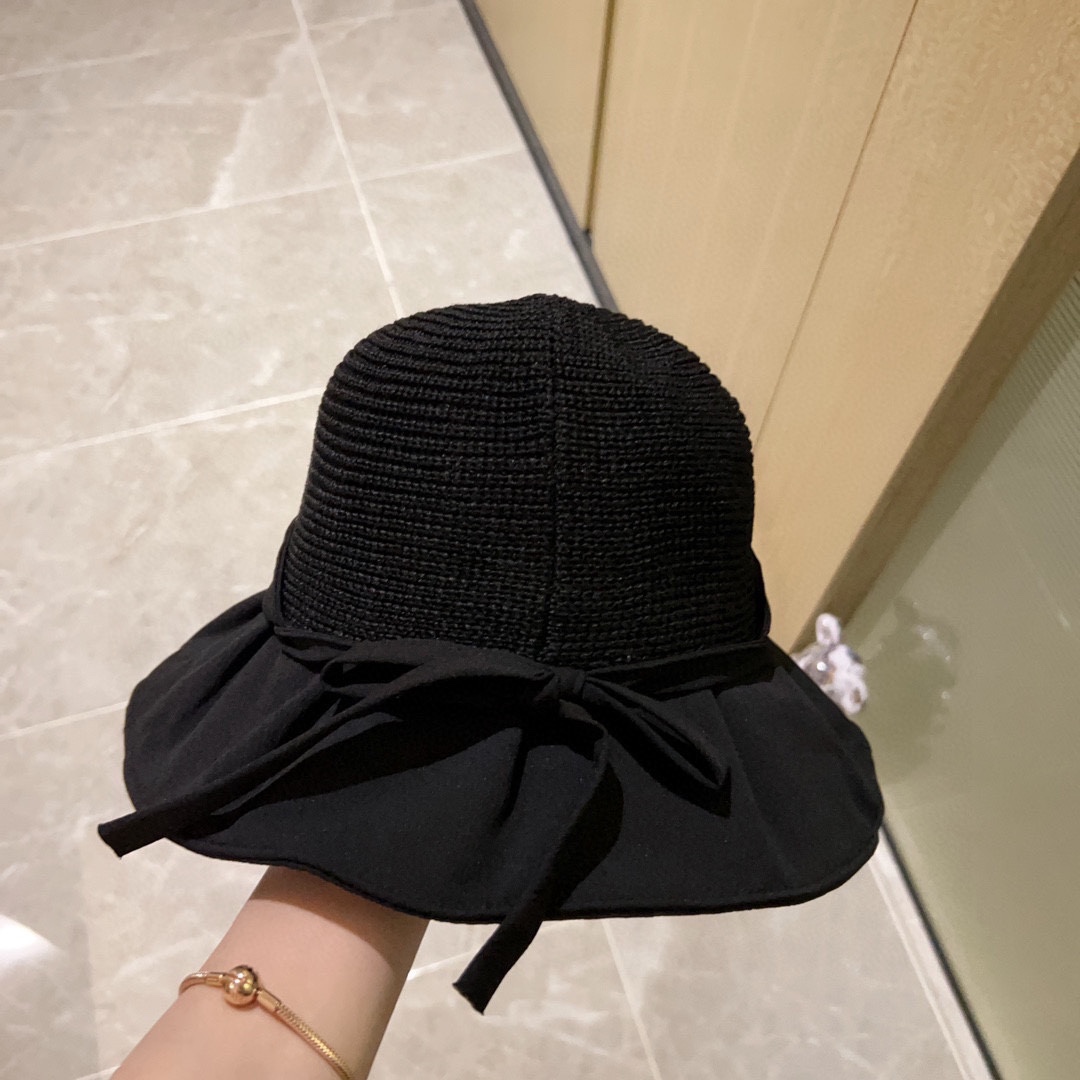 [Dior Dior] 2023 spring and summer style simple splicing sunset fisherman hat