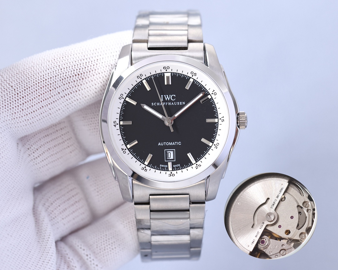 IWC- Fine men's watches Imported Citizen mechanical movement, top 316 stainless steel case and strap