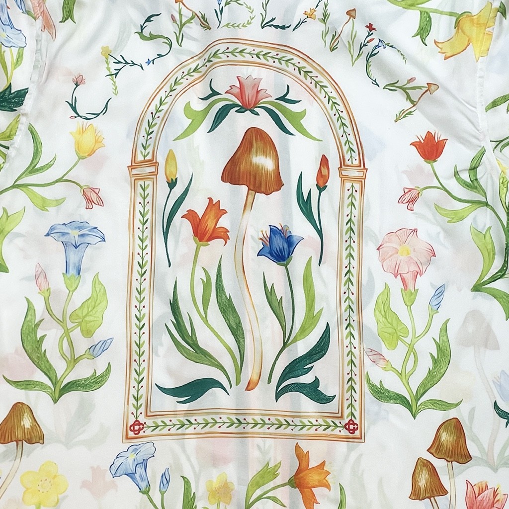 Casablanca Graffiti flower printed silk shirt