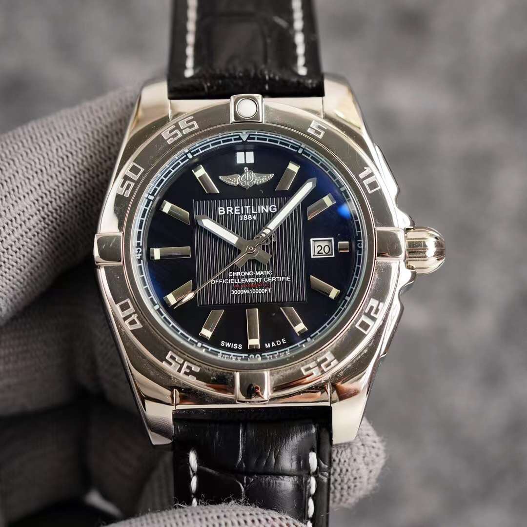 Breitling - Checker Automatic mechanical Arch bridge reinforced glass 316L steel / imported cowhide