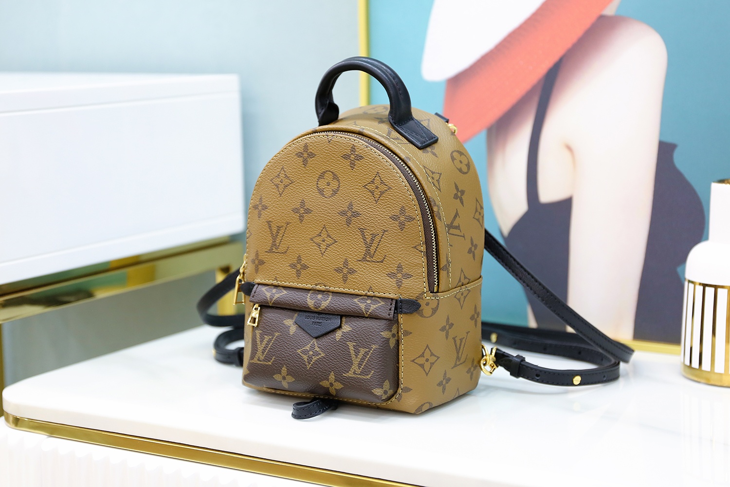 Louis Vuitton 𝐏𝐀𝐋𝐌 𝐒𝐏𝐑𝐈𝐍𝐆𝐒mini backpack🎒M44872