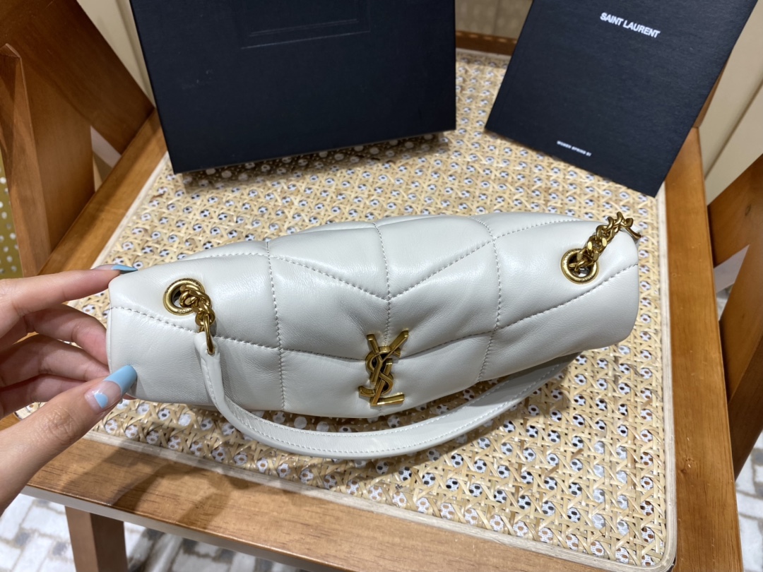 SAINT LAURENT #𝙇𝙤𝙪𝙇𝙤𝙪 𝙥𝙪𝙛𝙛𝙚𝙧LOULOU PUFFER Mini Quilted Lambskin Bag #620333Original Leather