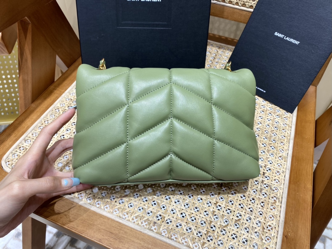SAINT LAURENT #𝙇𝙤𝙪𝙇𝙤𝙪 𝙥𝙪𝙛𝙛𝙚𝙧LOULOU PUFFER Mini Quilted Lambskin Bag #620333Original Leather