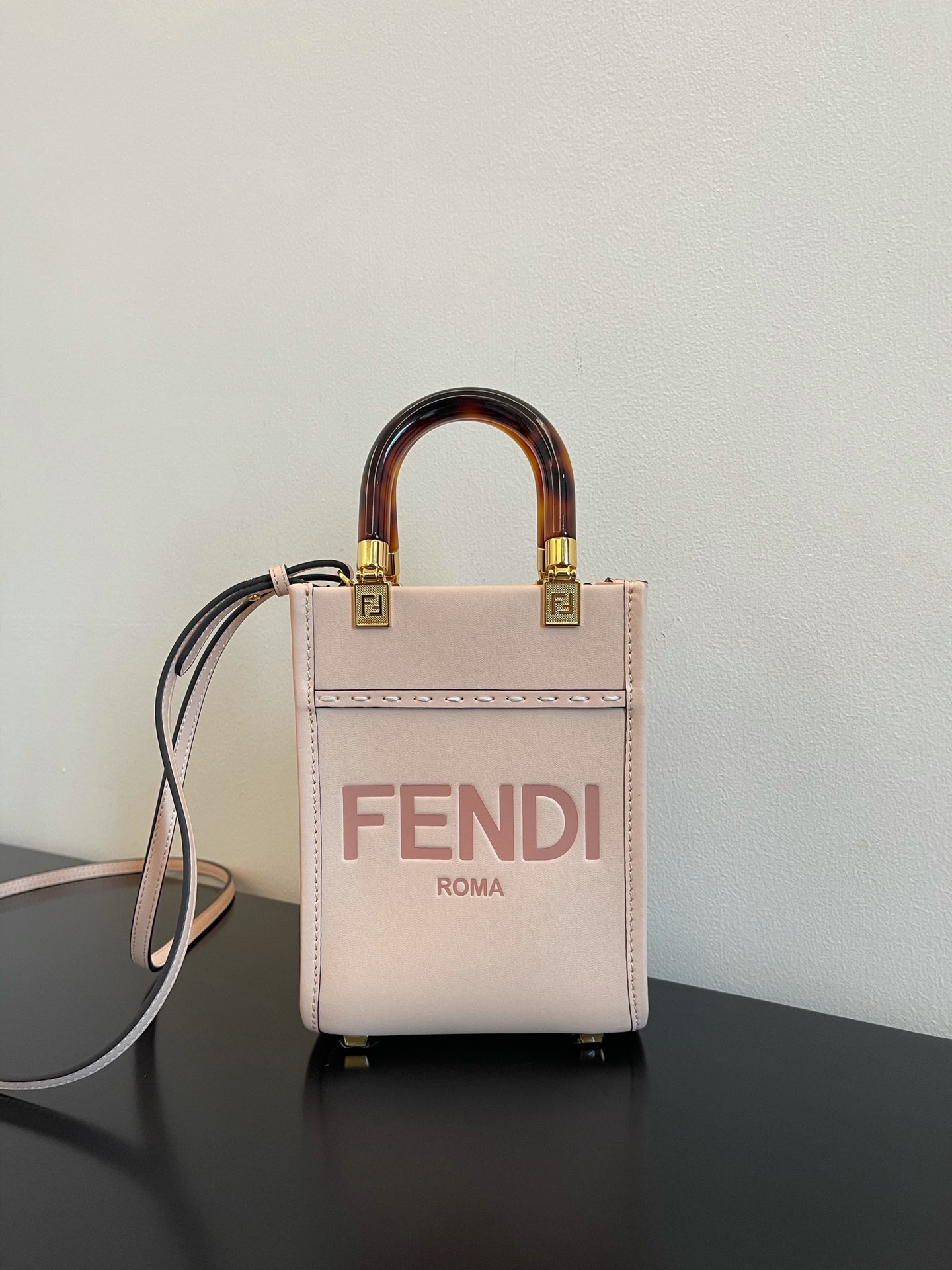 FENDI Sunshine mini tortoiseshell portable crossbody cute