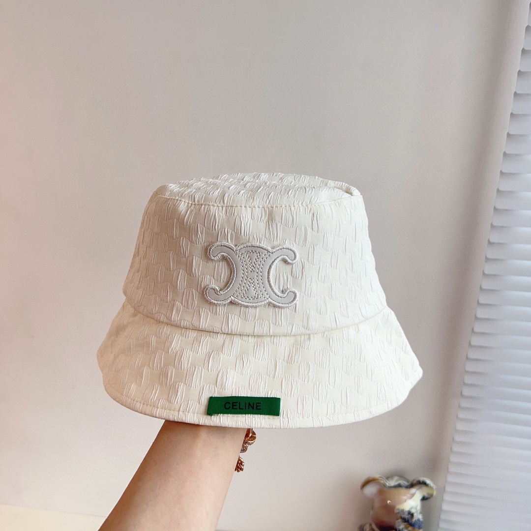 CELINE 2023 new Arc de Triomphe fisherman hat bucket hat