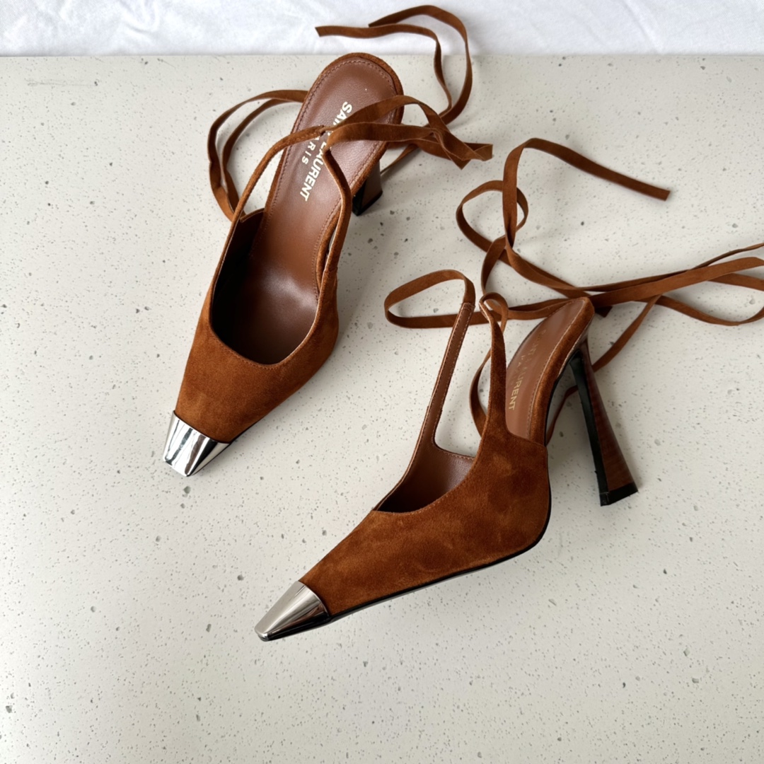𝙎𝙖𝙞𝙣𝙩 𝙇𝙖𝙪𝙧𝙚𝙣𝙩 | 𝟐𝟎𝟐𝟐/𝐒𝐒 𝐧𝐞𝐰 YSL｜Spring small square head high heeled single shoes strappy sandals