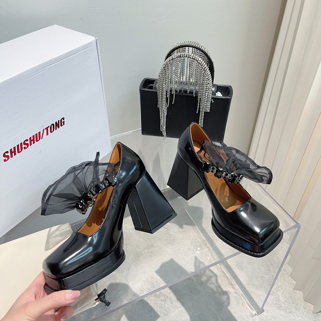 Shushutong | 𝟐𝟎𝟐𝟏/𝐒𝐒 𝐧𝐞𝐰 Thick-soled vintage Mary Jane heels Imported cowhide