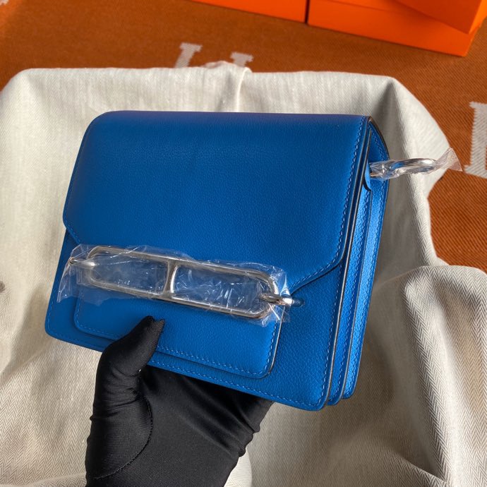 Roulis 19cm northern blue gold and silver buckle spot Evercolor leather