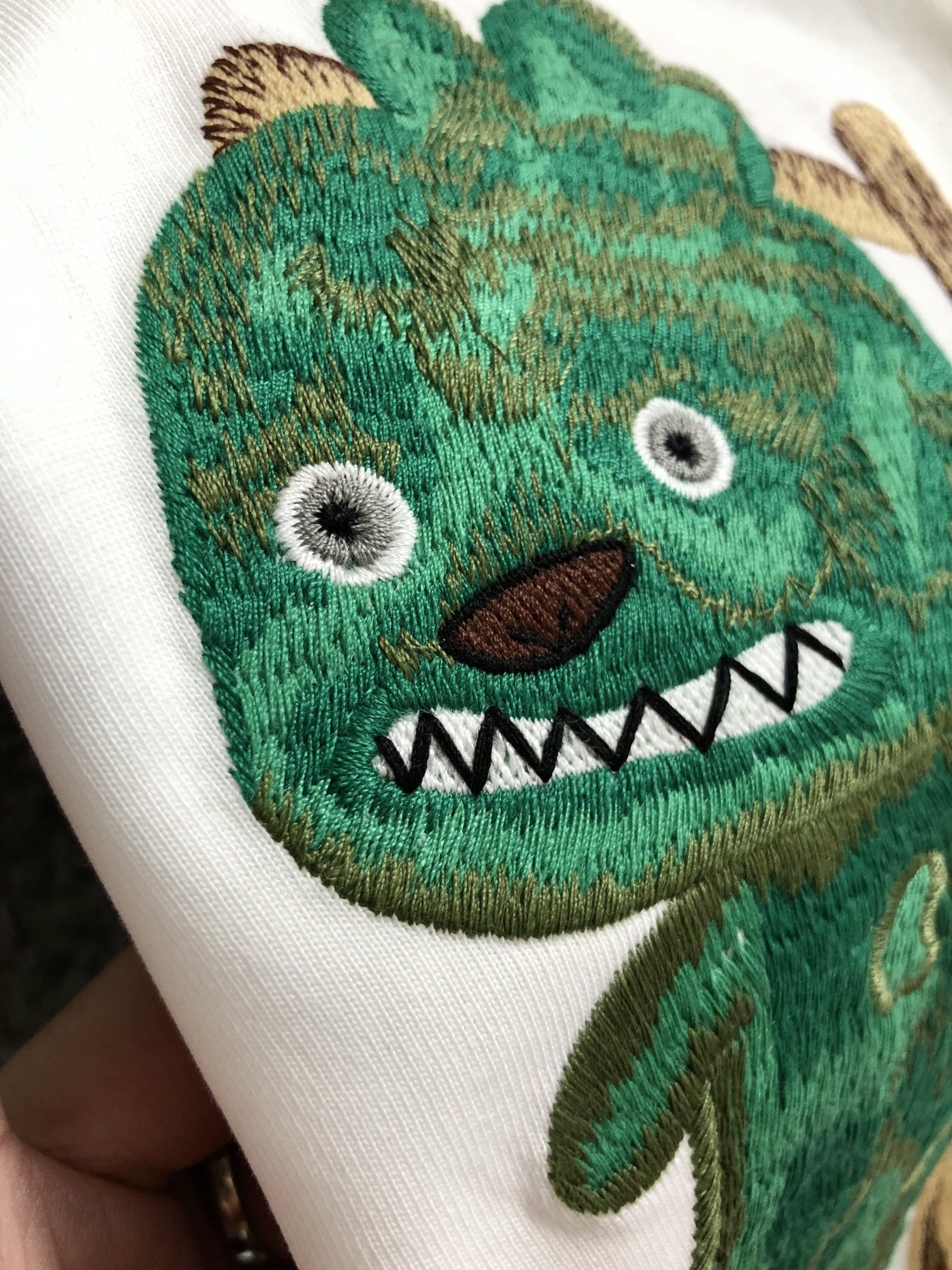 Dior Cartoon embroidered fine cloth t-shirt