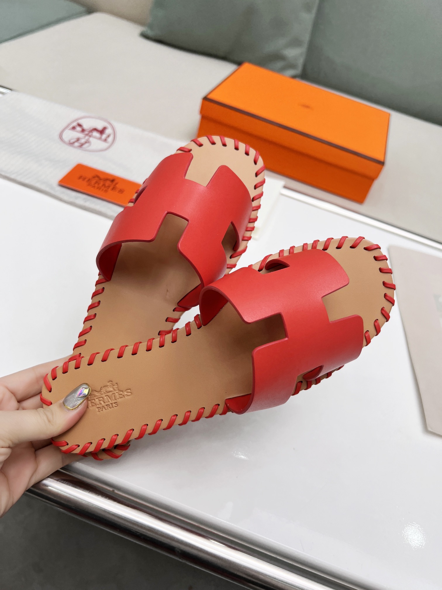 Hermes early spring new slippers