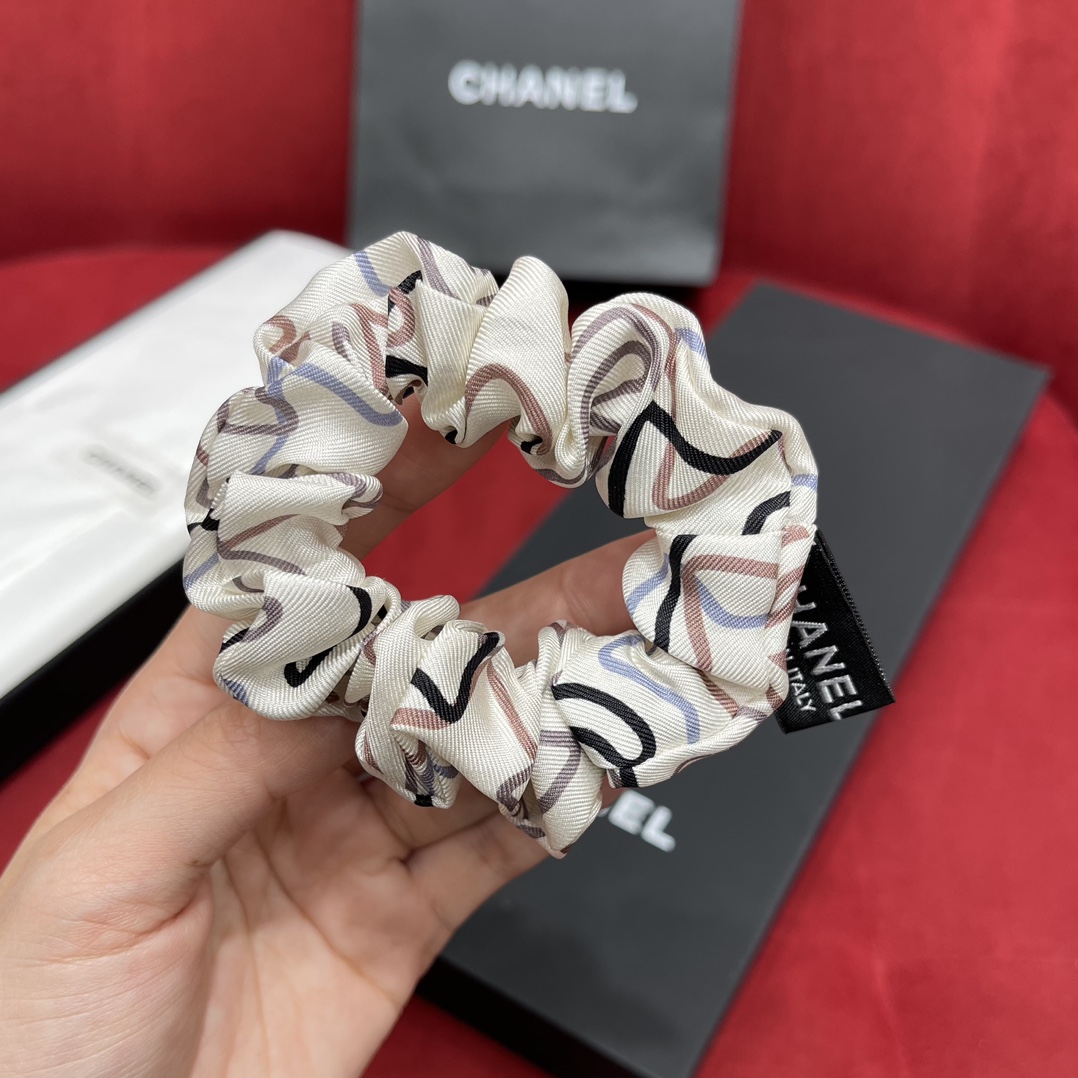 𝐂𝐡𝐚𝐧𝐞𝐥 Ribbon star combination hair tie 100% mulberry silk fabric