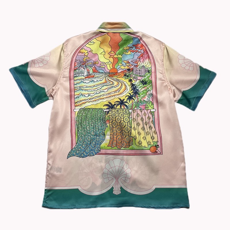 Casablanca Sicilian wind printed summer fairy tale dream short sleeve shirt