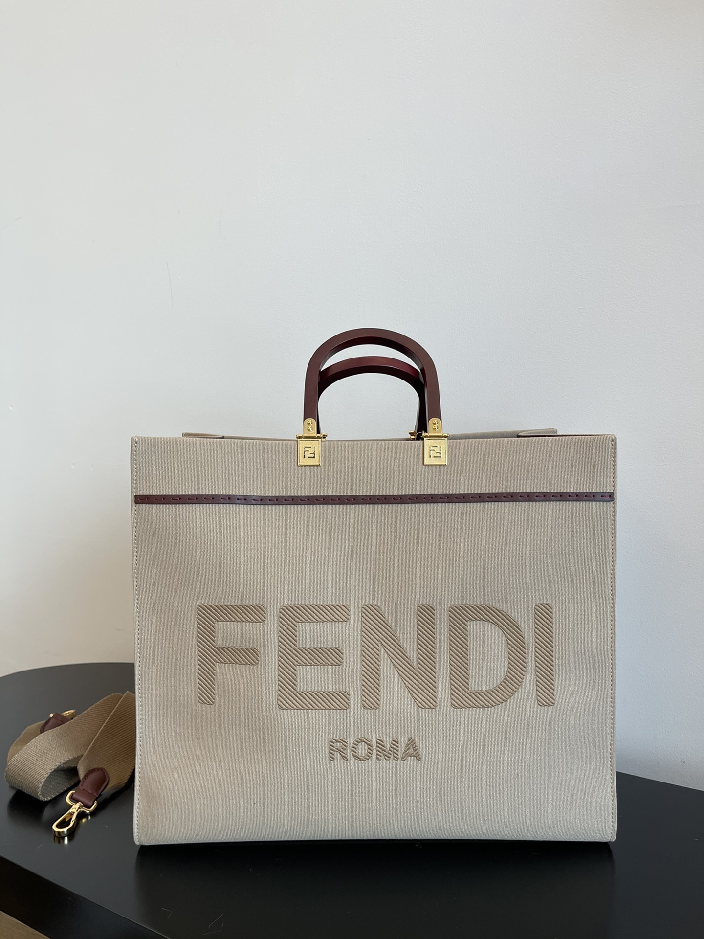 FENDI Large Khaki Tote Bag 