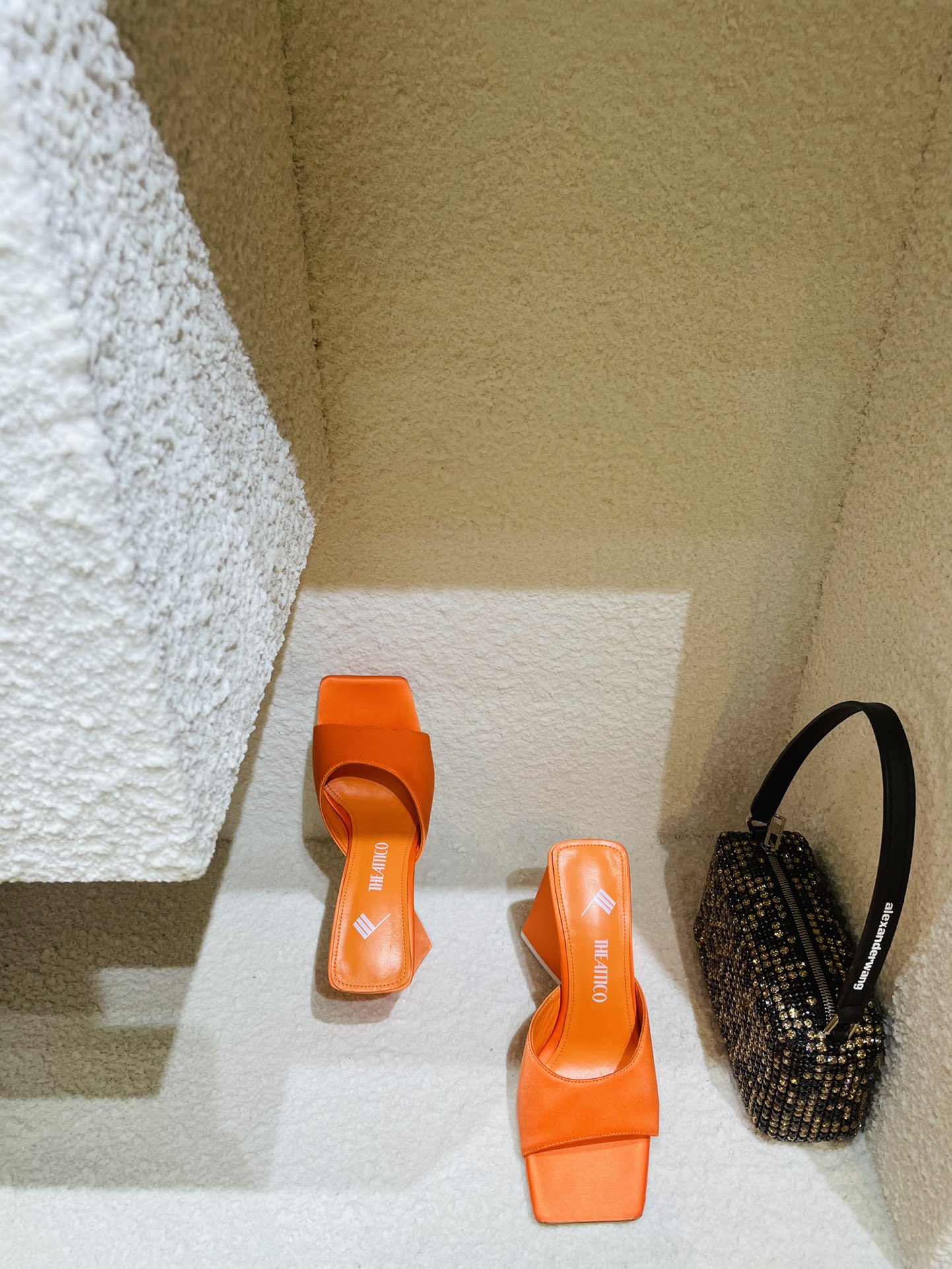 THE ATTICO | 𝟐𝟎𝟐𝟏/𝐒𝐒 𝐧𝐞𝐰 The attico triangle heel sandals lined with sheepskin leather genuine leather outsole