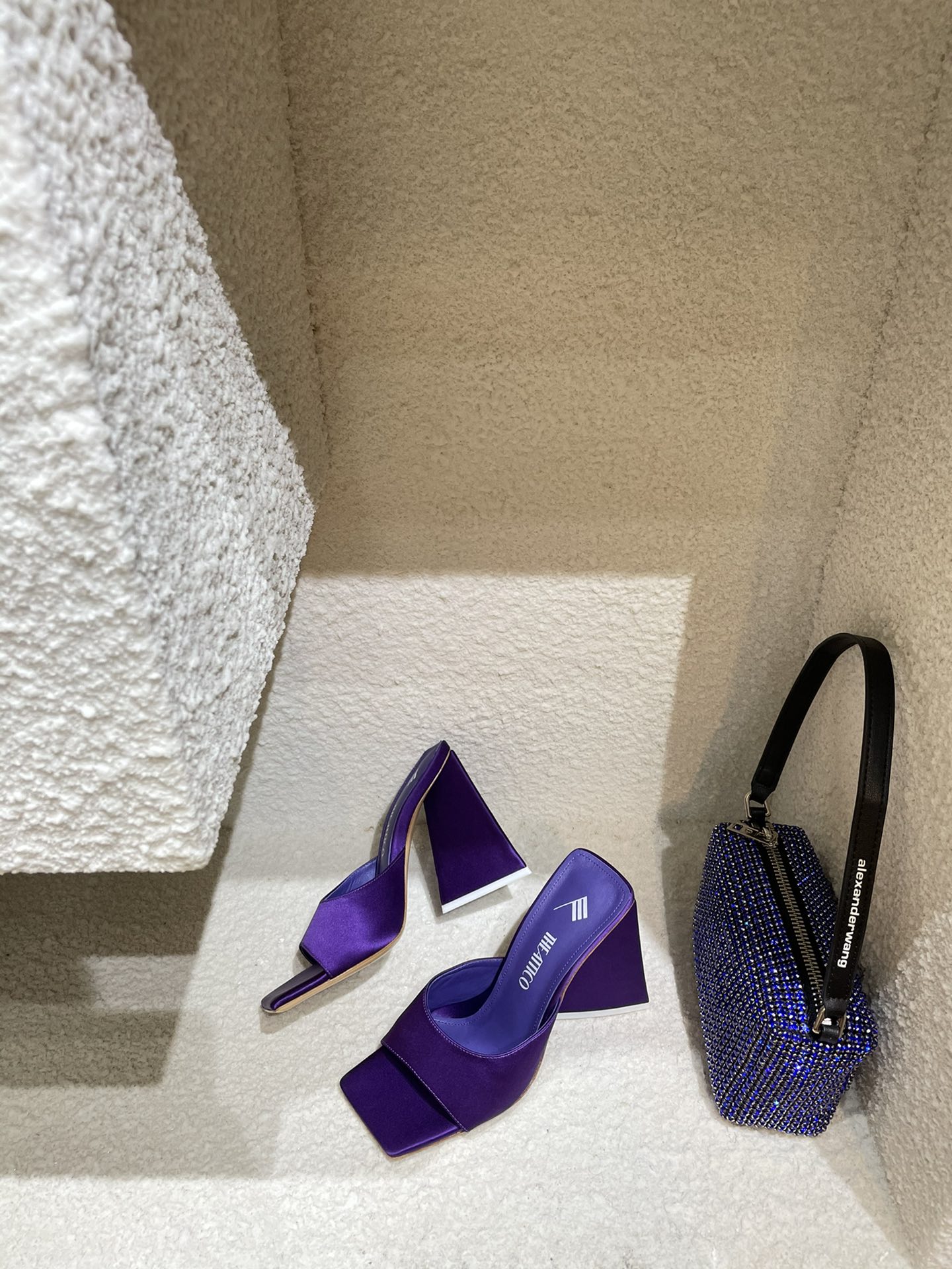 THE ATTICO | 𝟐𝟎𝟐𝟏/𝐒𝐒 𝐧𝐞𝐰 The attico triangle heel sandals lined with sheepskin leather genuine leather outsole