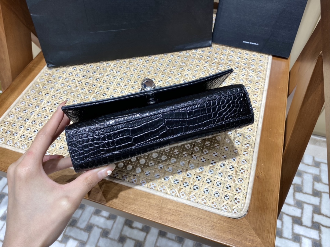 SAINT LAURENT #𝐊𝐚𝐭𝐞 20𝐜𝐦#474366 Original crocodile leather