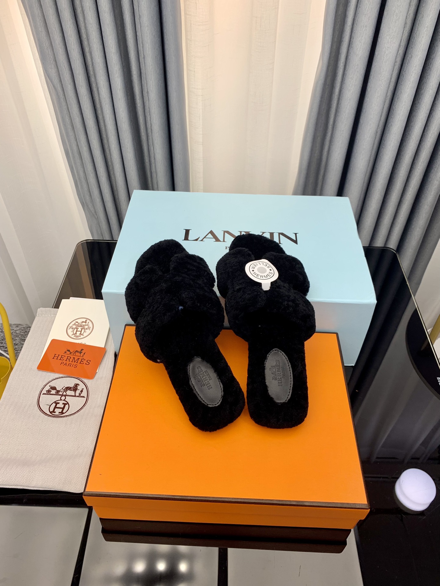 Hermes Autumn and Winter Flat Fur Drags