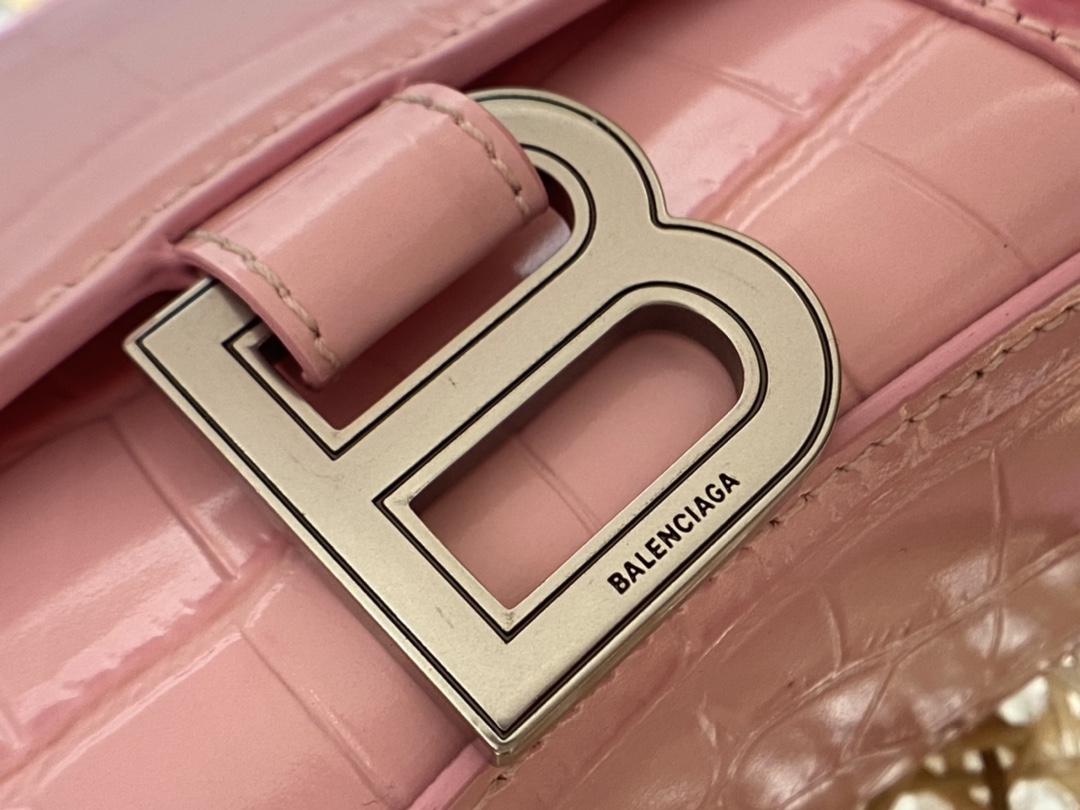 BALENCIAGA 𝐇𝐨𝐮𝐫𝐠𝐥𝐚𝐬𝐬 𝐗𝐒 crocodile-textured cowhide