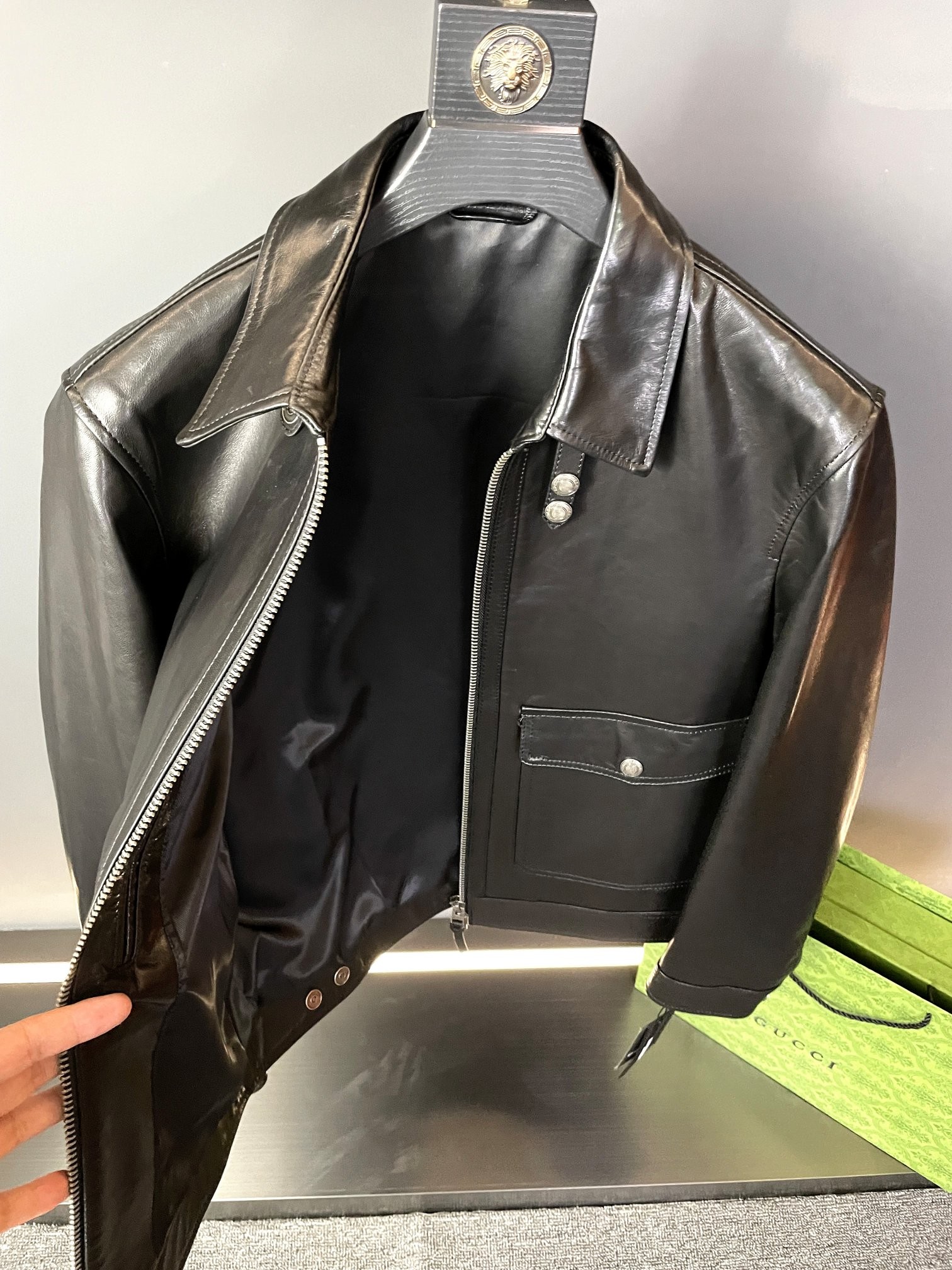 Tom Ford Sheepskin lapel leather jacket