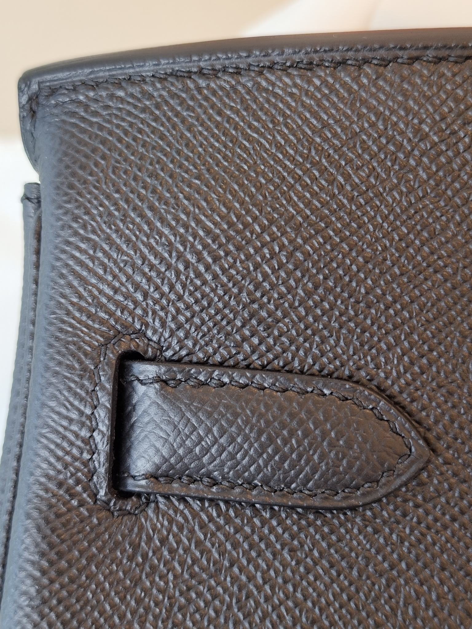 Bk30 black gold EPSOM leather inner seam