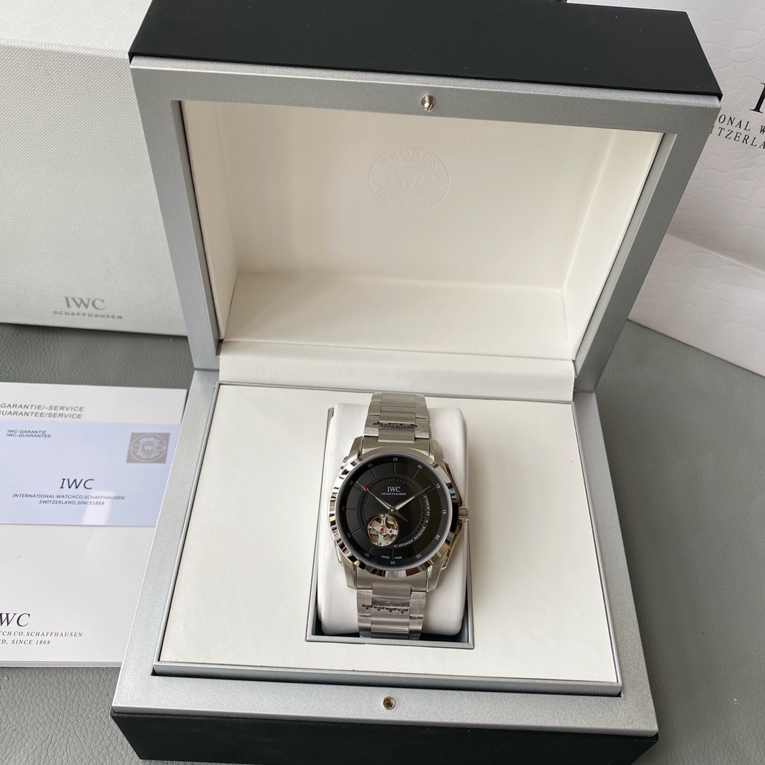 IWC- Simple three-hand skeleton men's boutique watch Automatic Japan Citizen 82S0 skeleton movement