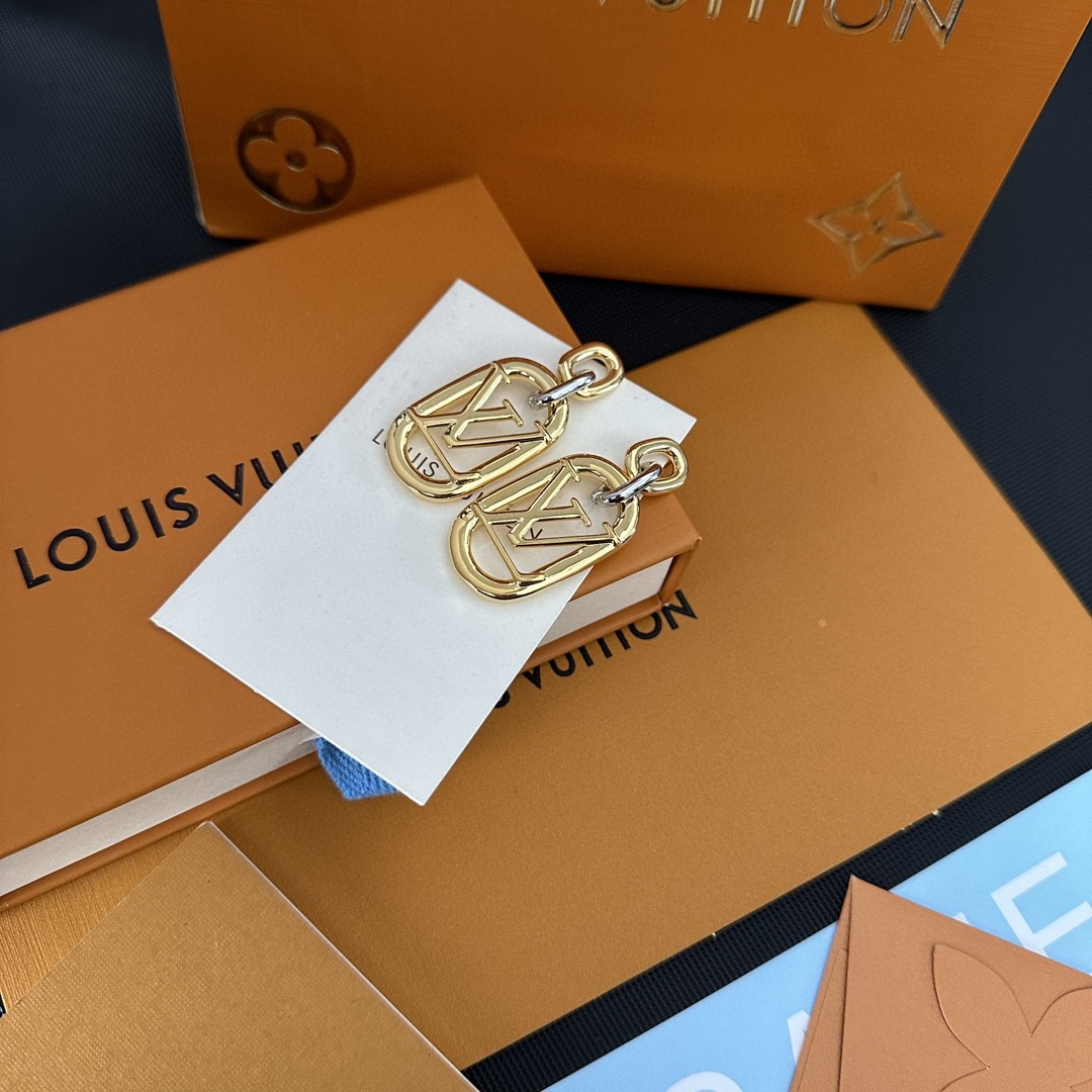 Louis Vuitton LV monogram earrings