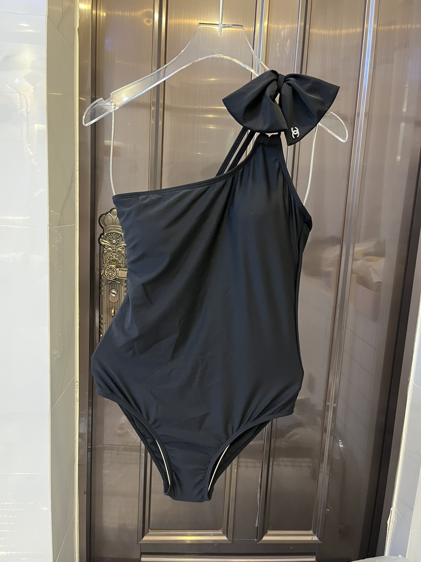 Chanel New one-piece swimming costume with one shoulder