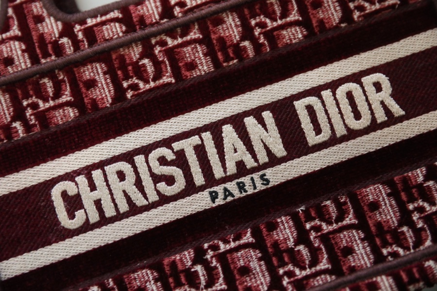Dior Book Tote Velvet Burgundy