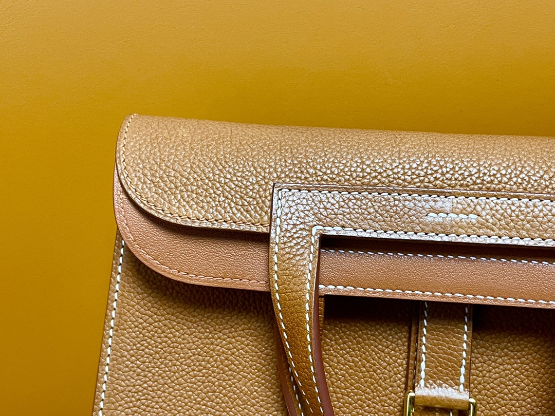 Halzan25 gold buckle golden brown   Saddle Fubo leather