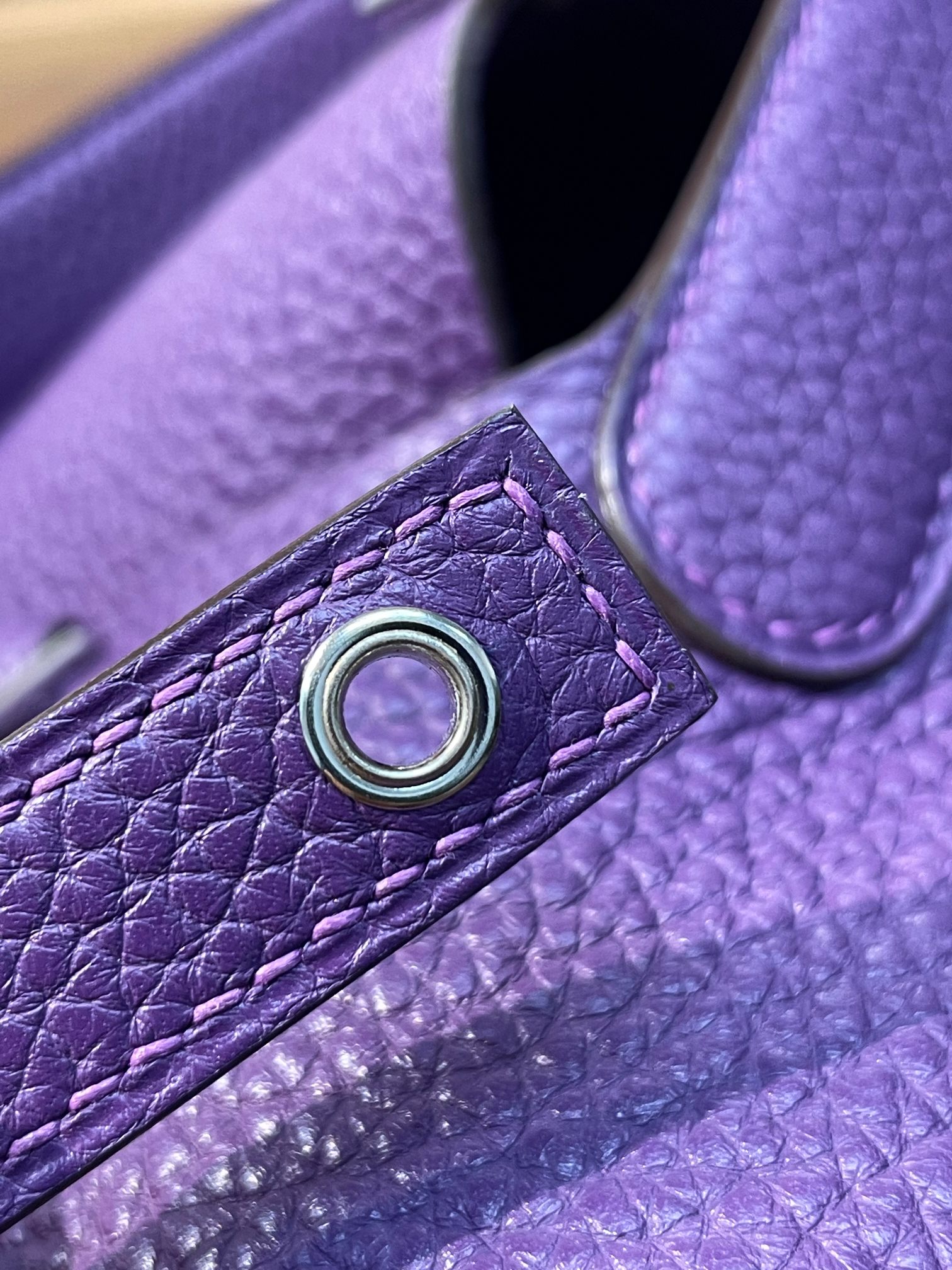 picotin18 sea anemone purple TC leather silver buckle