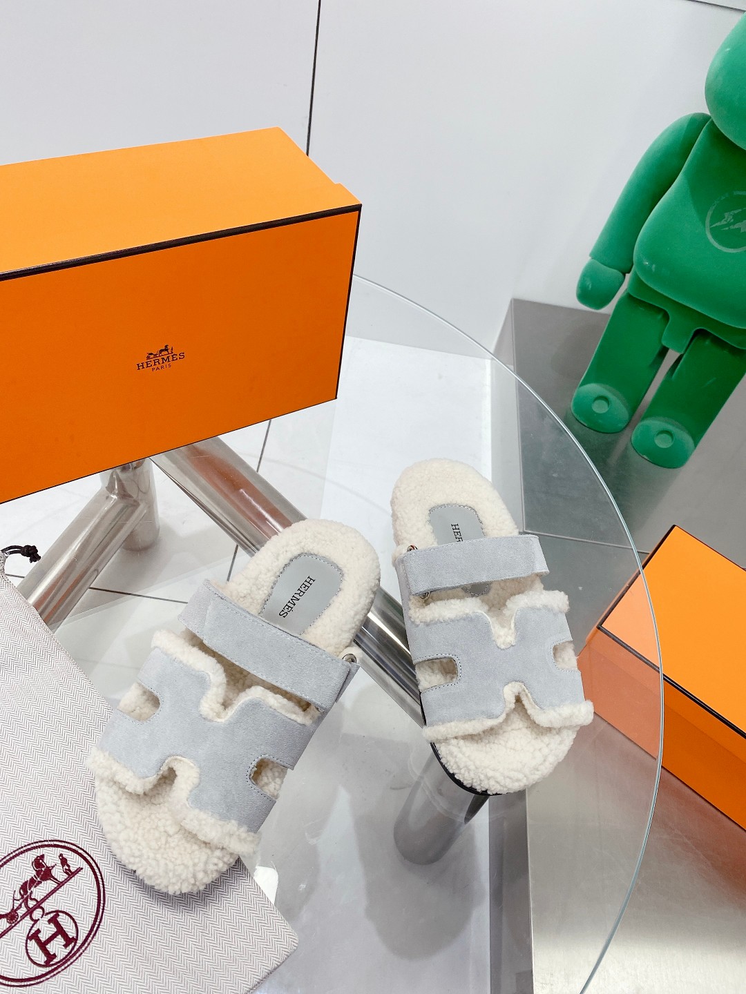 Hermes teddy fur uncle shoes