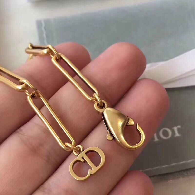 Dior jadior heart rhinestone clavicle chain