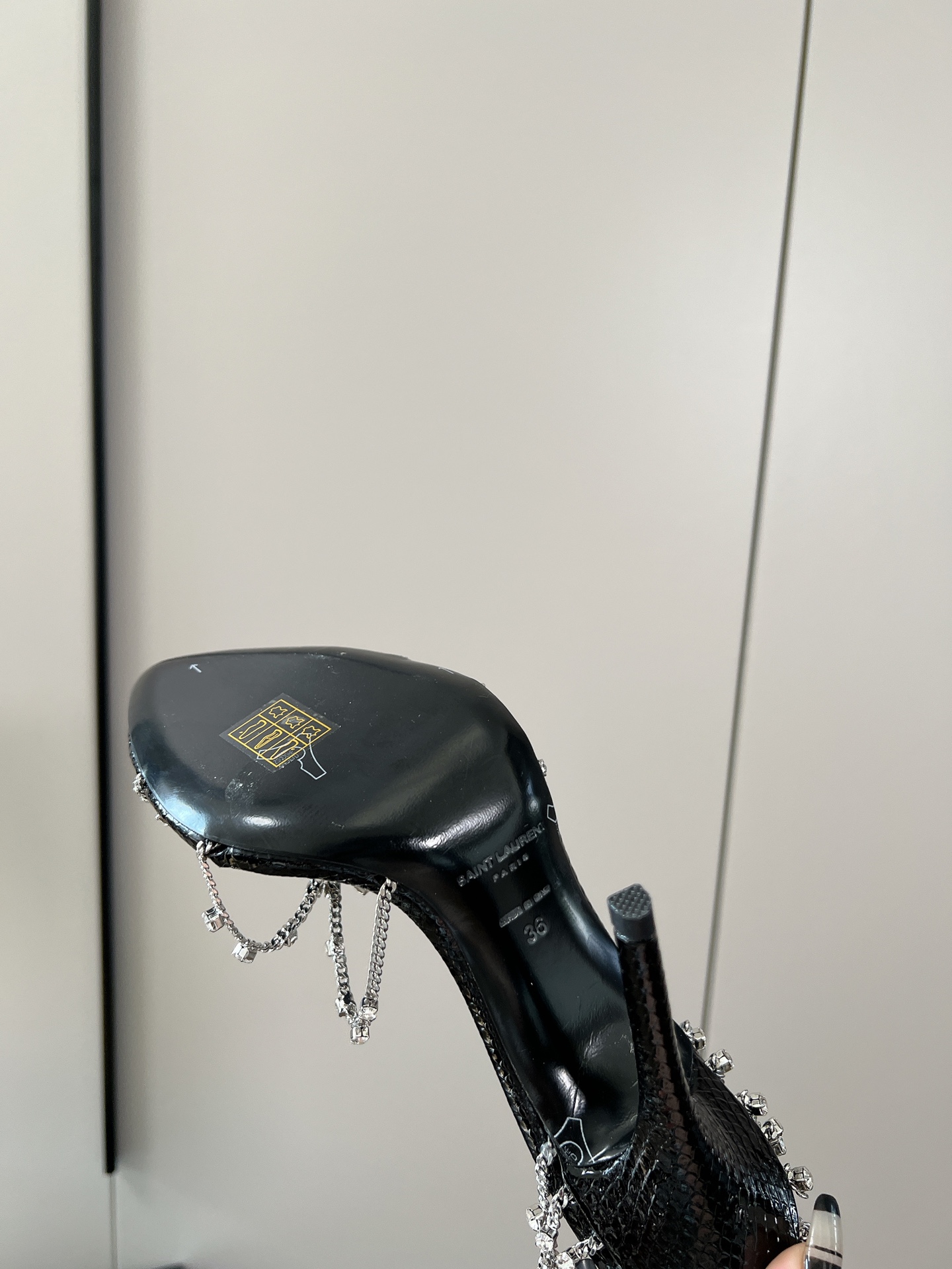 𝙎𝙖𝙞𝙣𝙩 𝙇𝙖𝙪𝙧𝙚𝙣𝙩 | 𝟐𝟎𝟐𝟐/𝐒𝐒 𝐧𝐞𝐰 YSL｜Saint Laurent new metal chain high heels luxury metal rhinestone buckle