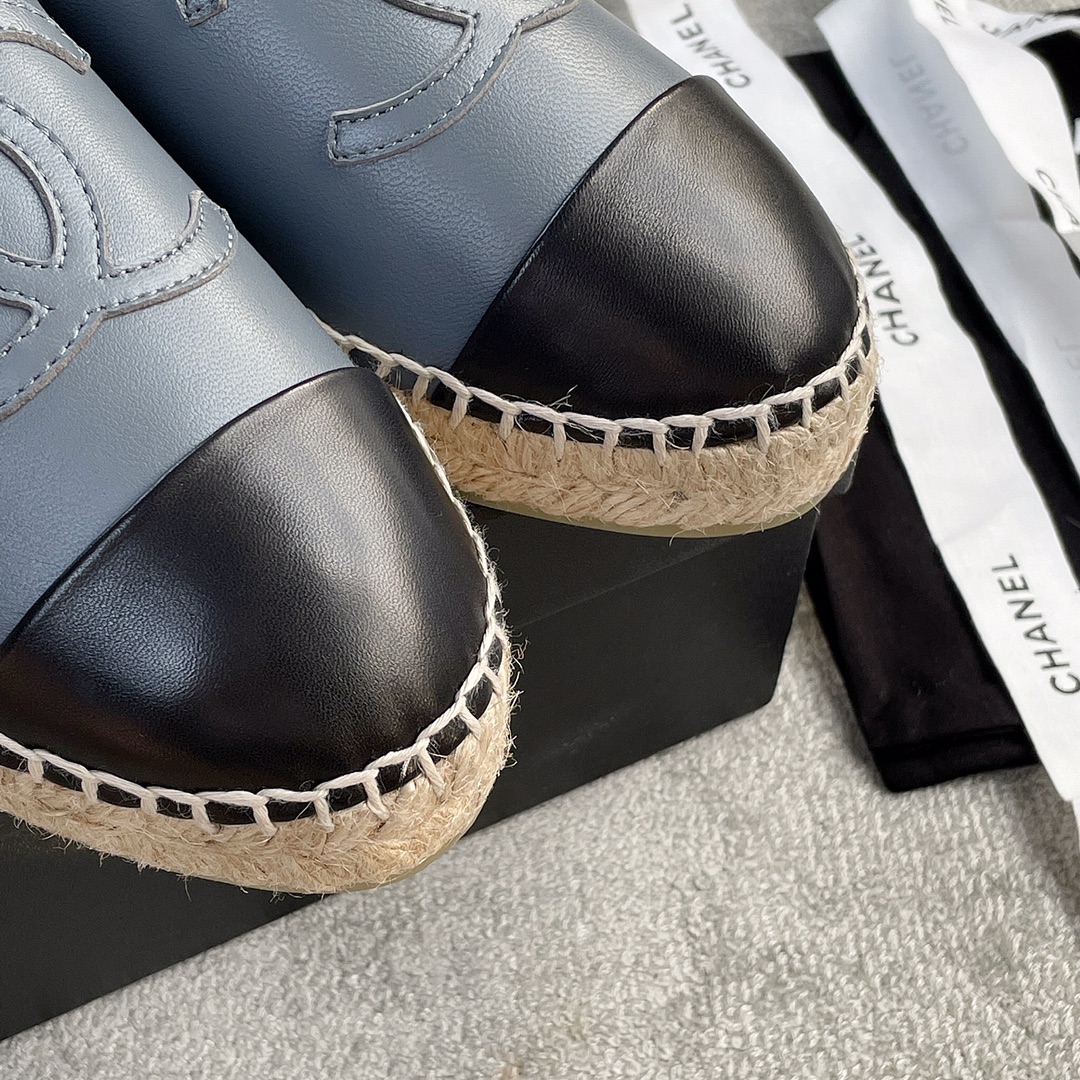 CHANEL fisherman shoes custom mixed sheepskin imported leather embryo leather upper soft inner cushion sheepskin