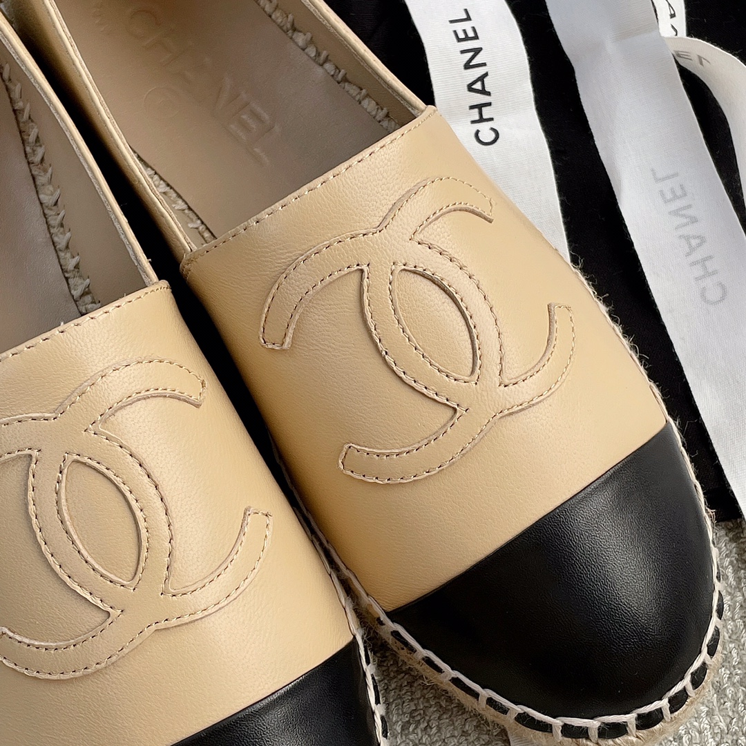 CHANEL fisherman shoes custom mixed sheepskin imported leather embryo leather upper soft inner cushion sheepskin