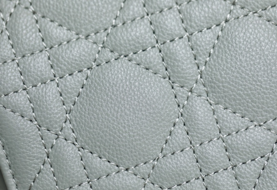 DlOR CARO】Grey soft cow leather rattan check DR- 091