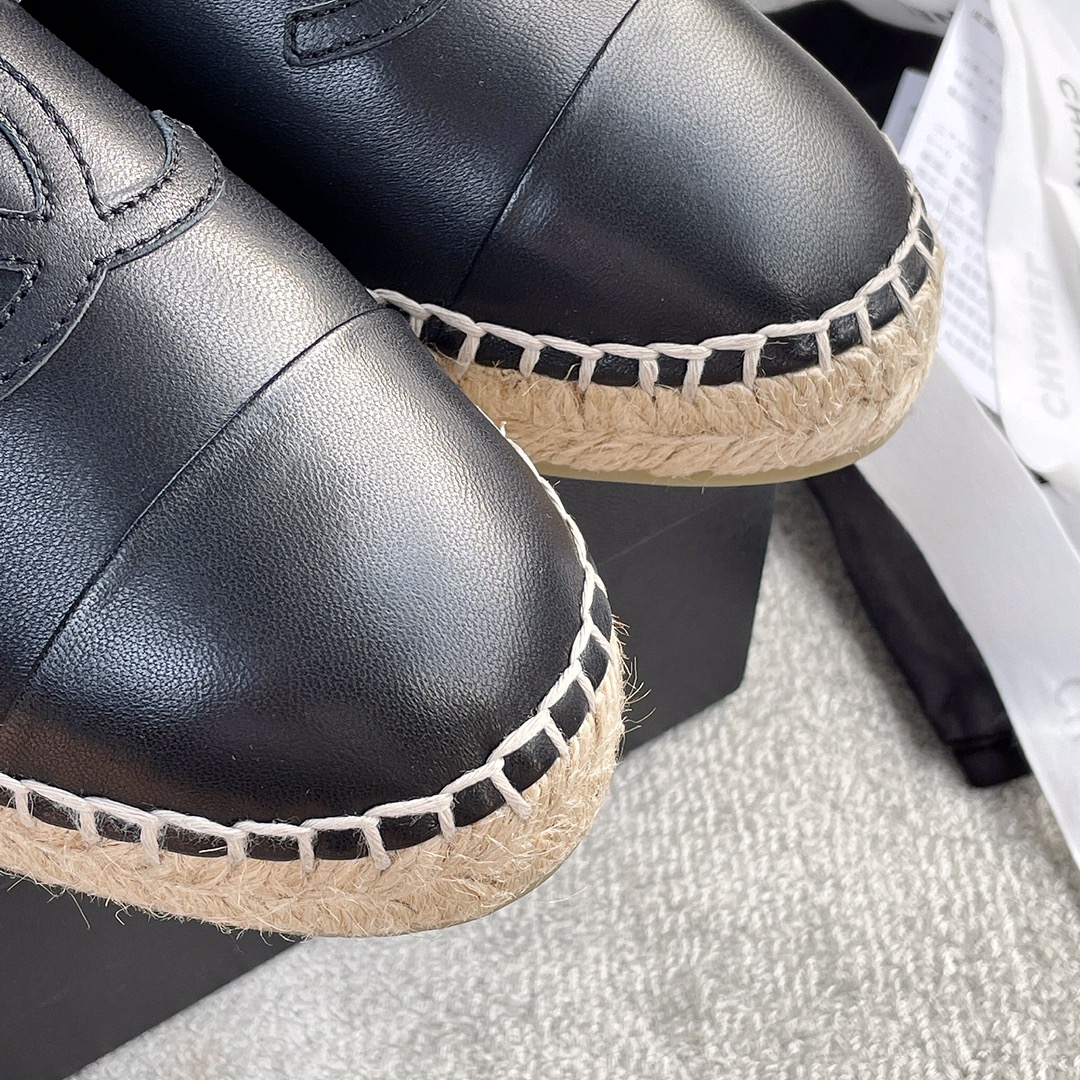 CHANEL fisherman shoes custom mixed sheepskin imported leather embryo leather upper soft inner cushion sheepskin