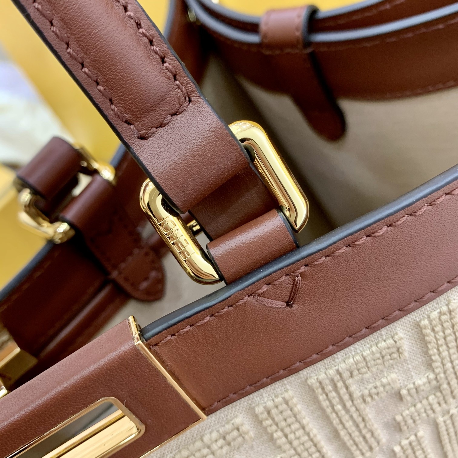 FENDI latest double FF flannel peekaboo X-tote